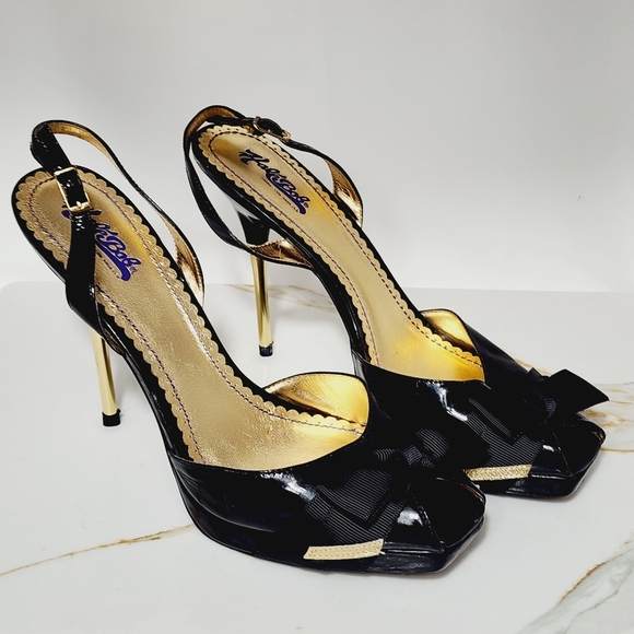 Hale Bob Sz 10M Bow Accented Stiletto Platform Formal Shoes. - Picture 3 of 11